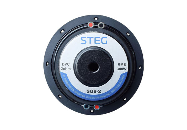 STEG SQ8-2 - 8" 300W RMS 2x2Ω premium shallow mount subwoofer
