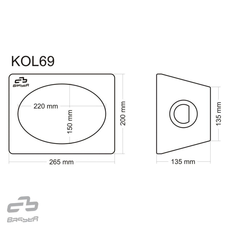 BASSER KOL69 - 6x9" Universal Sealed Speaker Enclosure 3,6L | Each