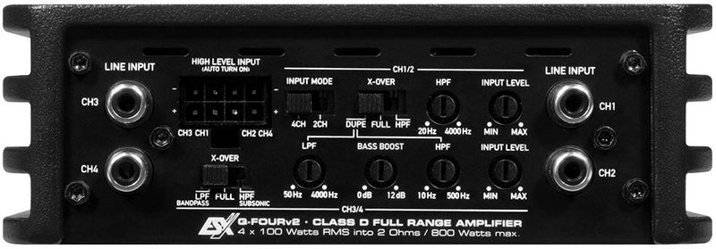 ESX Q-FOUR v2 - 4x100W RMS Compact Digital Amplifier